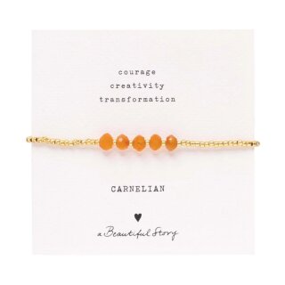 Essential Armband Karneol goldfarbig