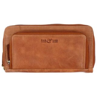 Brieftasche DIVA 19x10cm Vintage braun, Rindsleder
