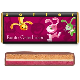 Bunte Osterhasen - Kirsch auf Nusswaffel