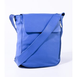 TASCHE Fächer kobalt, Rindsleder, H29x27cm