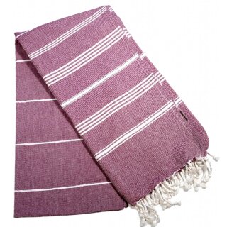 Fouta HAMMAM L weiß-burgundy