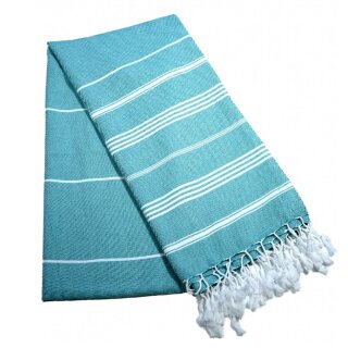 Fouta HAMMAM L weiß-atollblau