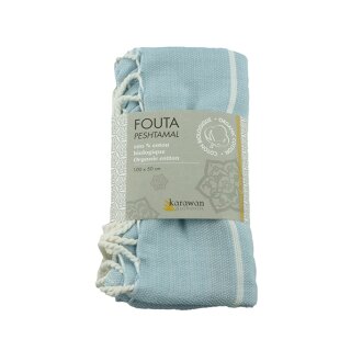 Fouta HAMMAM S weiß-hellblau