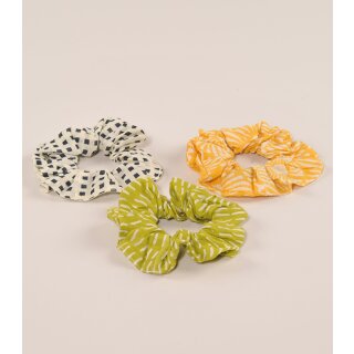 Einzelteil / 3 SCRUNCHIES floral, 100% Baumwolle