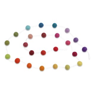 Girlande Filzkugeln bunt, 190 cm