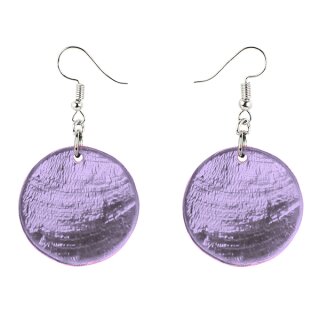 Ohrringe kreisrund, violett, Capiz