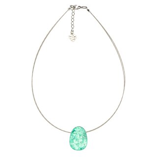 Halskette Oval Glitter, turkis, Capiz