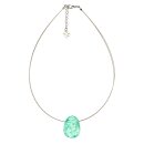 Halskette Oval Glitter, turkis, Capiz