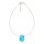Halskette Oval Glitter, saphirblau, Capiz