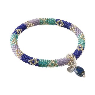 Artistic Lapislazuli silberfarbiges Armband