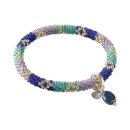 Artistic Lapislazuli silberfarbiges Armband