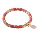 Artistic Rosenquarz goldfarbiges Armband