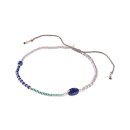 Liberation Lapislazuli silberfarbiges Fußkettchen