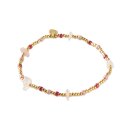 Flashy Rosenquarz goldfarbiges Armband