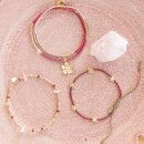 Flashy Rosenquarz goldfarbiges Armband