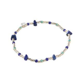Flashy Lapislazuli silberfarbiges Armband