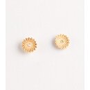 OHRSTECKER Blüte , Messing 18k vergoldet dm 1cm