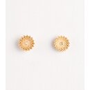 OHRSTECKER Blüte , Messing 18k vergoldet dm 1cm