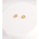 OHRSTECKER Blüte , Messing 18k vergoldet dm 1cm