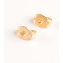OHRSTECKER Blüte , Messing 18k vergoldet dm 1cm
