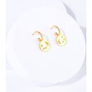 CREOLEN Mond Sterne Stein, Messing 18k vergoldetL 2,5cm
