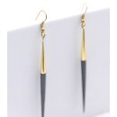OHRRINGE Stäbe, Upcycling Messing Horn L 9,5cm
