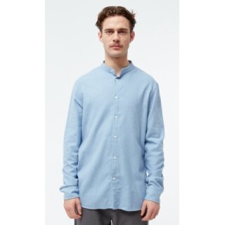 Flanellhemd mit Stehkragen - Light Blue