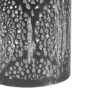 Windlicht 10x13cm GLAMOUR, schwarz-silber, Eisenblech