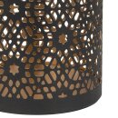 Windlicht 8x10cm COSMIC, schwarz-gold, Eisenblech