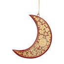 Anhanger Mond M Kaschmir handbemalt, Pappmache