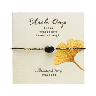 Wanting Schwarzer Onyx Armband Goldfarben