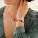 Wanting Schwarzer Onyx Armband Goldfarben