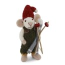 Maus weiß, Hose & Ski, 12 cm