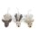 Rentier Gesichter weiß/grau, 3er Set, 7 cm