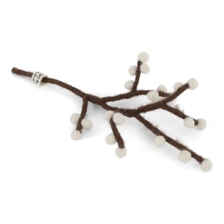 Zweig mini, Beeren weiß, 19 cm