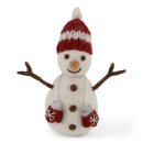 Schneemann, Mütze rot, Handschuhe, 10,5 cm
