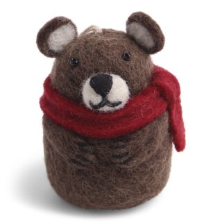 Braunbär mit Schal, 6 cm
