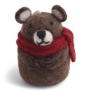 Braunbär mit Schal, 6 cm