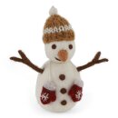 Schneemann, Mütze ocker, Handschuhe, 10,5 cm