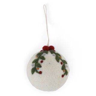 Christbaumkugel weiß, Girlande, Ø 6 cm