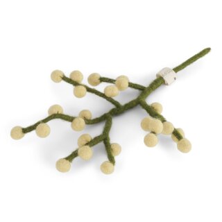 Zweig mini, Beeren gelb, 19 cm