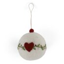 Christbaumkugel weiß, Herz, Ø 6 cm