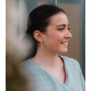 OHRSTECKER Zweig Zirkonia, Messing 18k vergoldet L 4cm