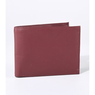 GELDBÖRSE weinrot, Rindsleder 13x9,5cm