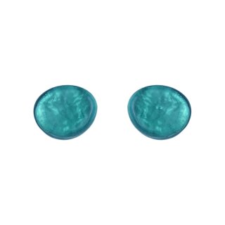 Ohrstecker mini, petrol blau, Capiz