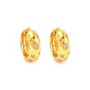 Creole, SHINY, Mini, 1,5 cm, Zirkonia, 22K vergoldet