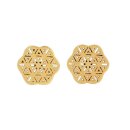 Ohrstecker, FLOWER OF LIFE, 22K vergoldet
