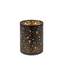 Windlicht 8x10cm SKY, schwarz-gold, Eisenblech