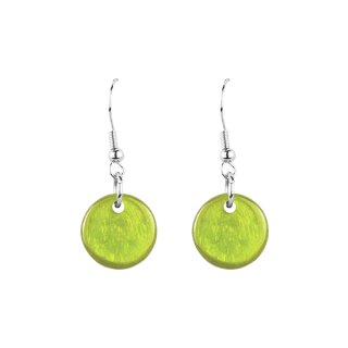 Ohrringe rund hellgrun, Capiz