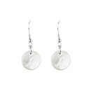 Ohrringe rund perlmutt weis, Capiz